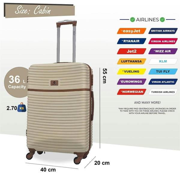 Eagle Luggage Hardshell Cabin Robust 4 Wheel ABS Luggage Travel Bag