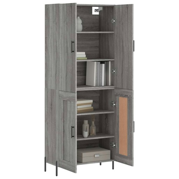 Berkfield Highboard Grey Sonoma 69.5x34x180 cm Engineered Wood