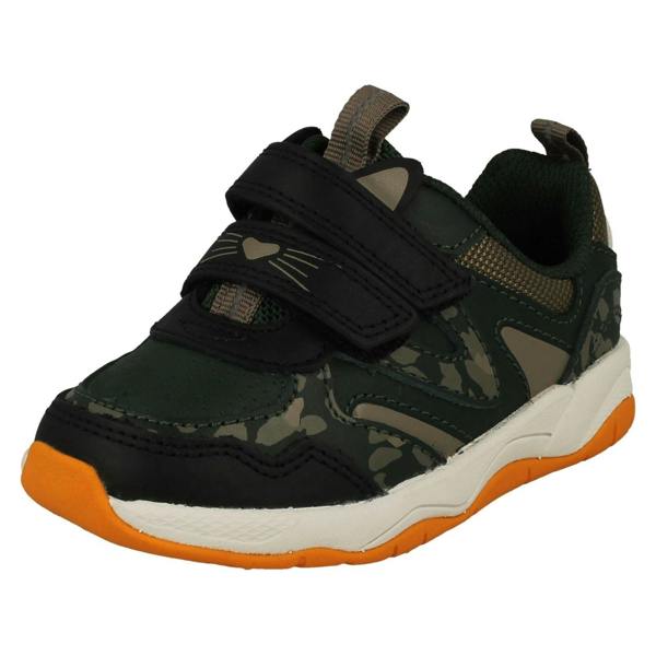 Clarks Childrens PLAYPRINTS Collection By Clarks Big Cat Print Detailed Trainers Clowder Run T