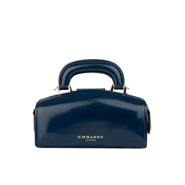 Embassy London Gazelle Mini - Navy - Women’s mini leather top handle & crossbody bag