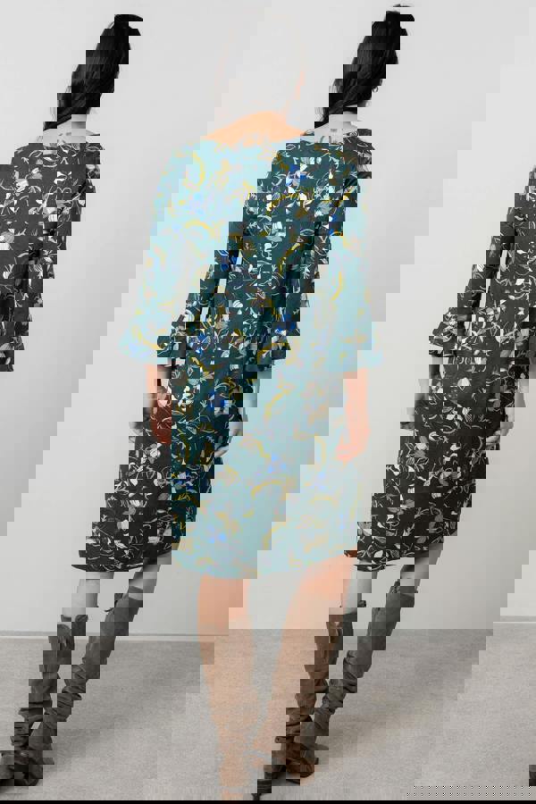 Lily & Me Lotty Fluted Sleeve Shift Dress Green