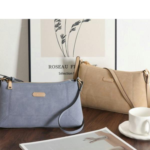 Lorenz Suedette Effect Compact Shoulder Bag
