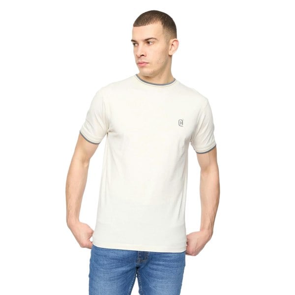 Crosshatch Mens Deuxtip T-Shirt - Off White