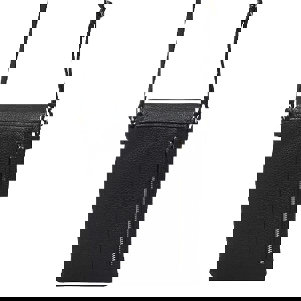 Assots London 'MARIA' Black Pebble Grain Real Leather Crossbody Phone Bag