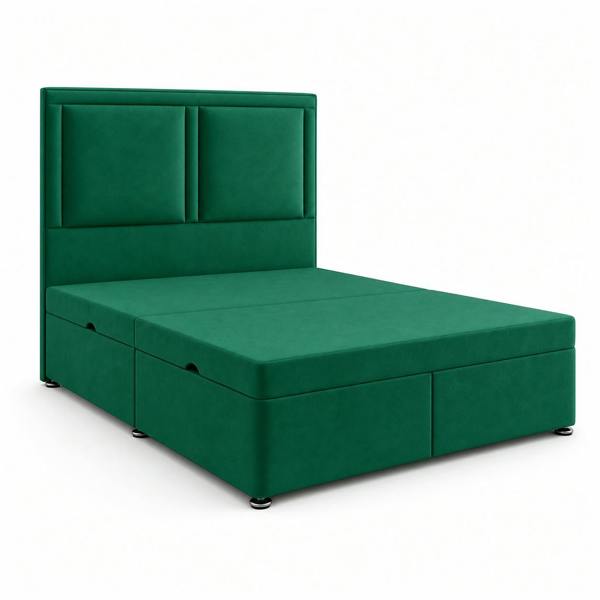 Great British Beds Tia Divan Ottoman Bed - Green Plush