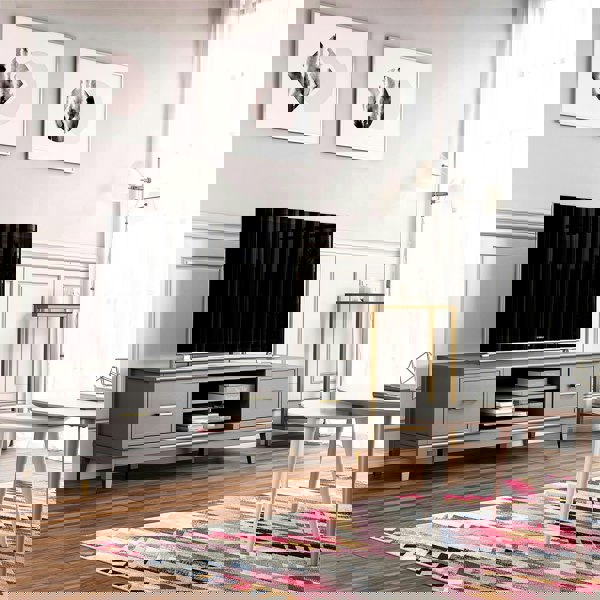 Dorel Home Westerleigh TV-Stand with Doors in Graphite Grey