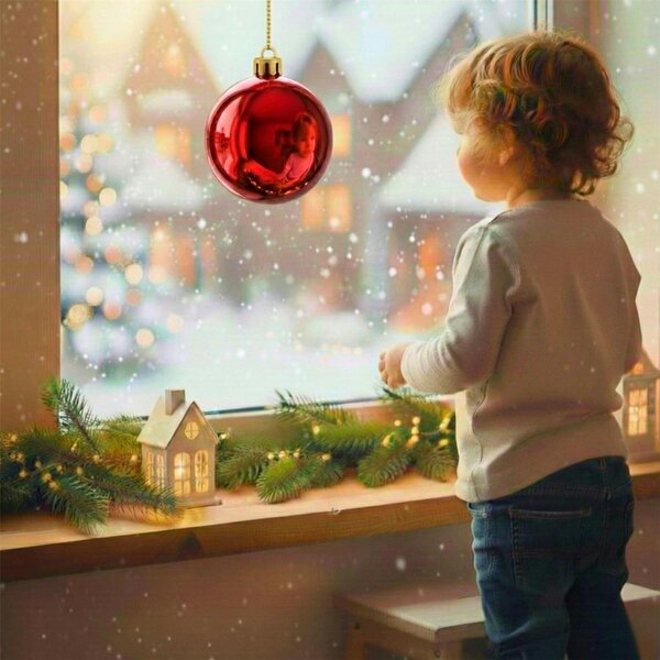 Shatchi 2cm Red Glossy Christmas Bauble for Festive Home Styling and Seasonal Displays