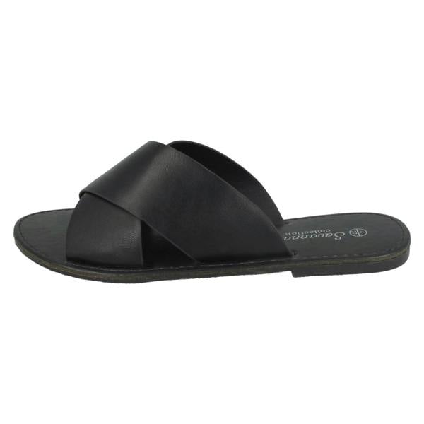 Savannah Ladies Savannah Flat X Strap Mules