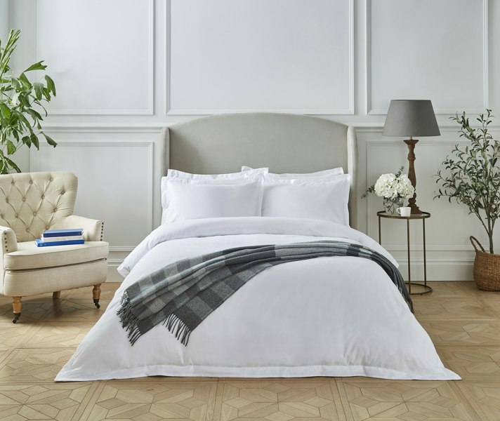 Liddell Cashmere Blend Stripe Blanket - Grey