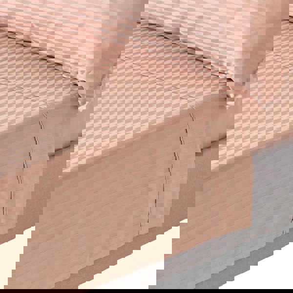 HOMESCAPES Silky 330 TC Egyptian Cotton Satin Stripe Flat Sheet