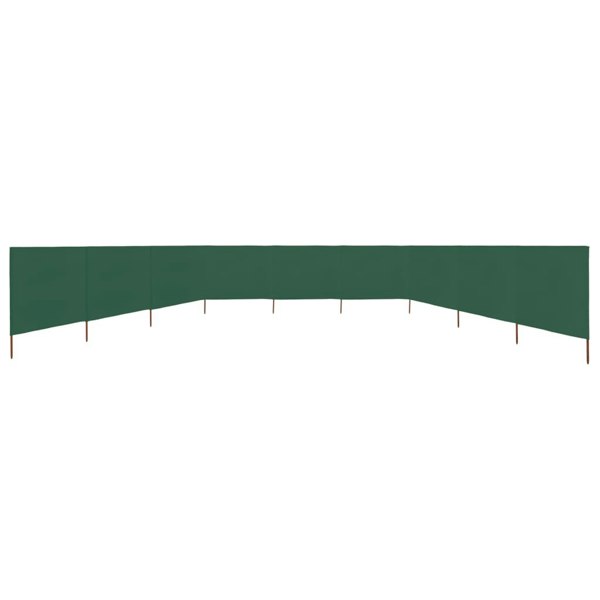 Berkfield 9-panel Wind Screen Fabric 1200x80 cm Green