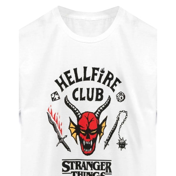 Stranger Things Childrens/Kids Hellfire Club T-Shirt - White/Black