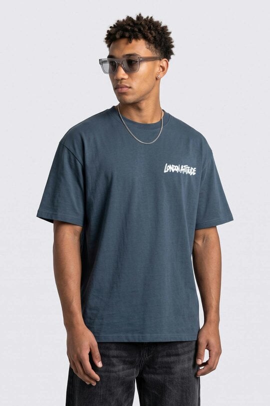 London Attitude Oversized Heavyweight City Graffiti Graphic T-Shirt