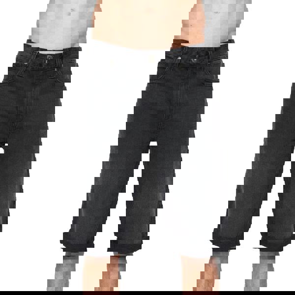 Crosshatch Mens Tillforth Denim Casual Shorts - Black Wash