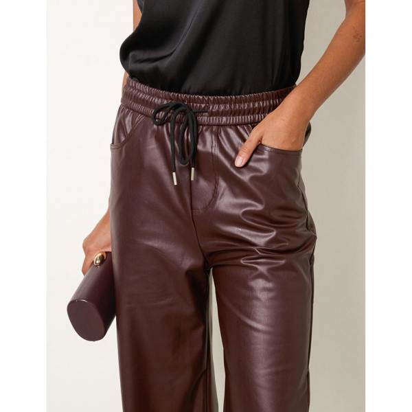 Blue Vanilla PU Wide Leg Trousers
