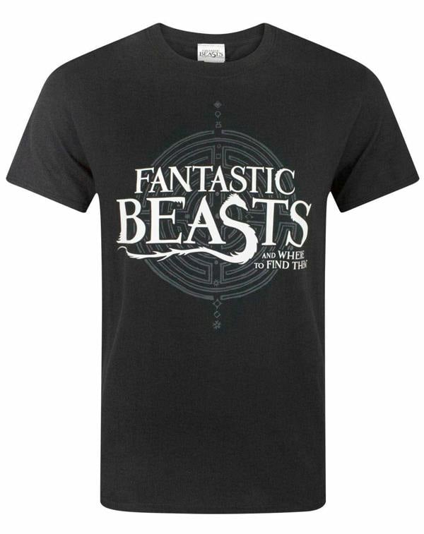 Fantastic Beasts And Where To Find Them Mens Black Logo Short Sleeved T-Shirt