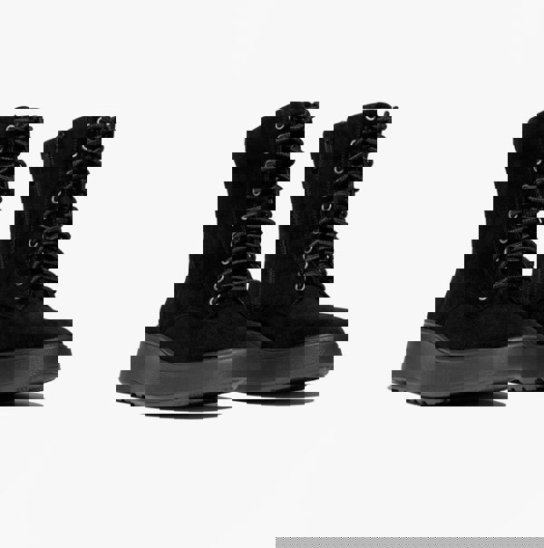 FitFlop F-MODE SUEDE LACE-UP FLATFORM Ladies Ankle Boots All Black