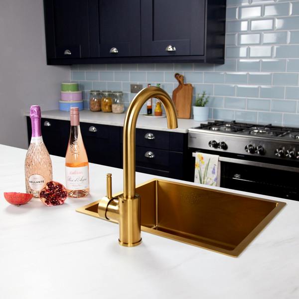 Flode Solo | Single Lever 3 in 1 Instant Boiling Tap | Brushed Gold Finish