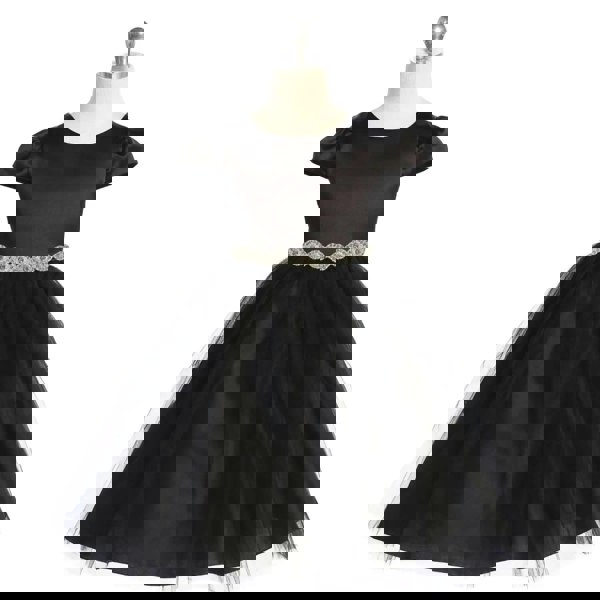 Black Eden Party Dress with silver belt