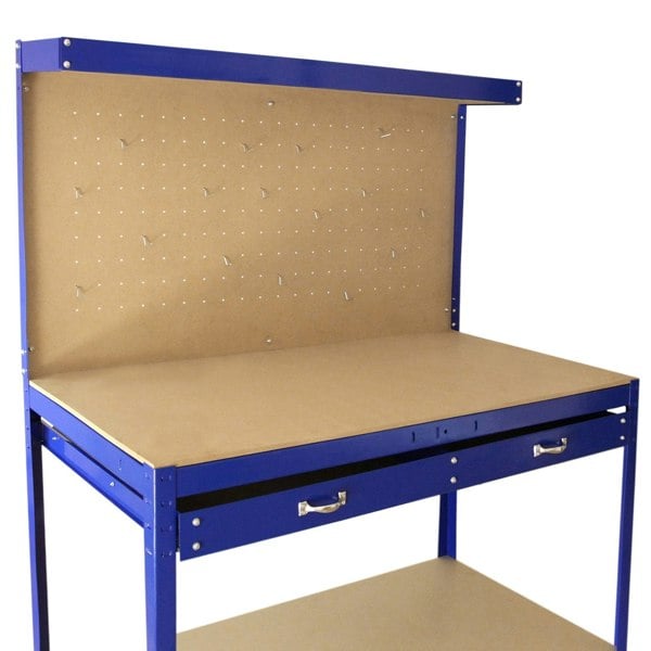 Monstershop Workbench with Pegboard and Drawer - Blue