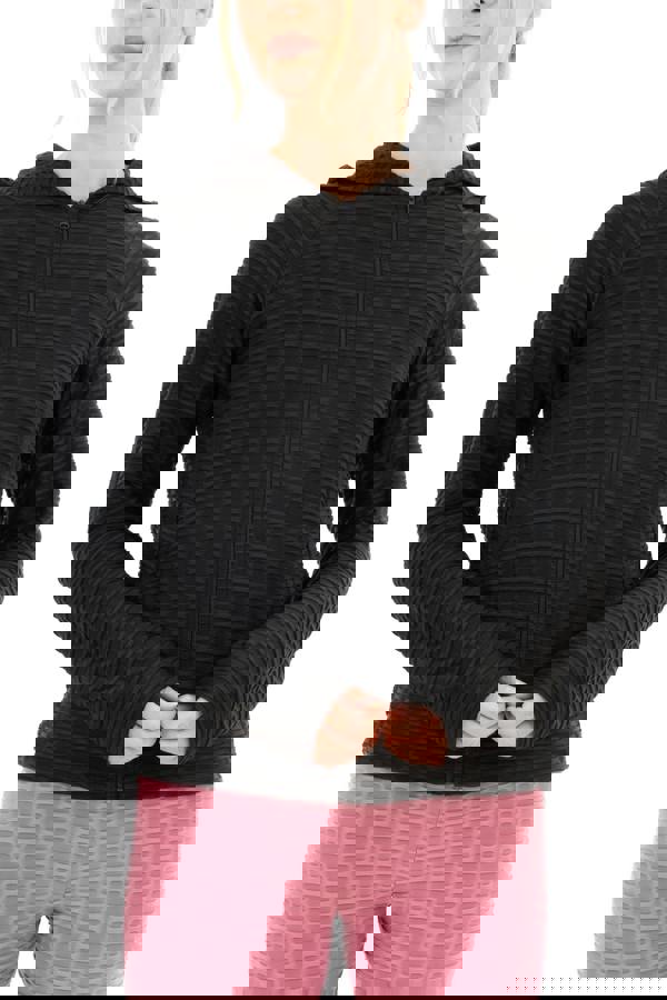 Smart Living Women's Full-Zip Honeycomb Textured Jacket - Black