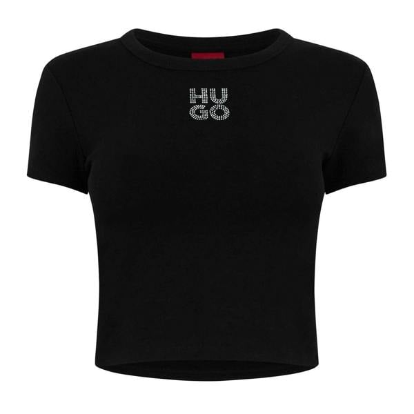 Hugo Womens/Ladies Cropped Slim T-Shirt - Black - 