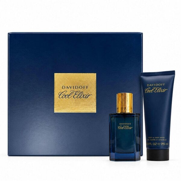 Davidoff Cool Elixir Parfum Intense 50ml Spray + Hair & Body Wash 75ml Gift Set