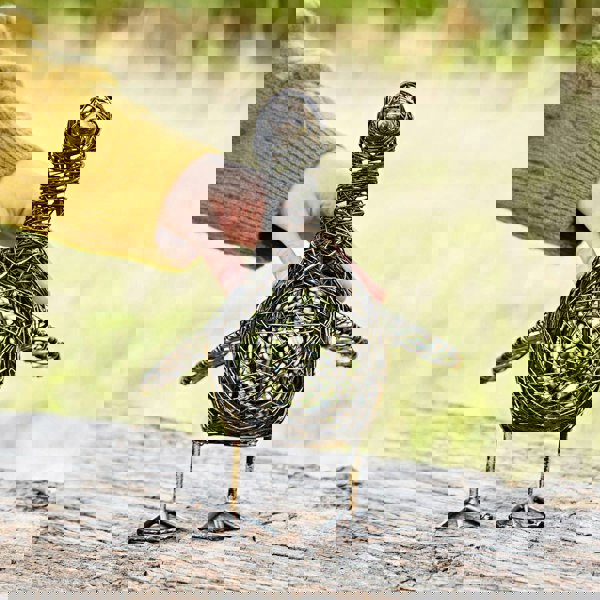 Paper High Kriti the Small Flapping Duck Wire Garden Ornament
