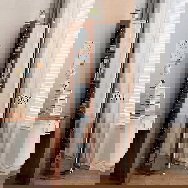 Rit Concept Correa Rotating Bookshelf, Freestanding Shelving Unit With Full Length Mirror