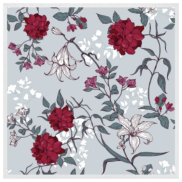 Benjamin Tate Design Red & white winter floral (Picture Frame)