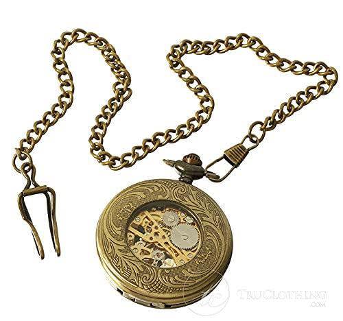 TruClothing Automatic  Pocket Watch Mechanical Peaky Blinders Vintage Double Hunter