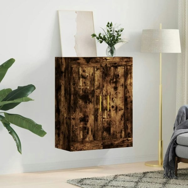 Berkfield Wall Mounted Cabinet Smoked Oak 69.5x34x90 cm Engineered Wood