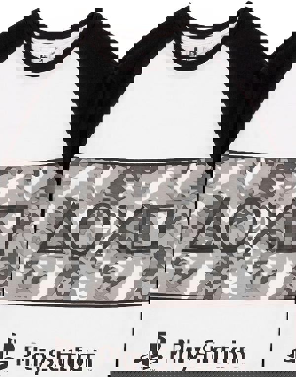 PlayStation Boys Grey Camo Logo Print Short Sleeve Long Leg Pyjama Set [dis]