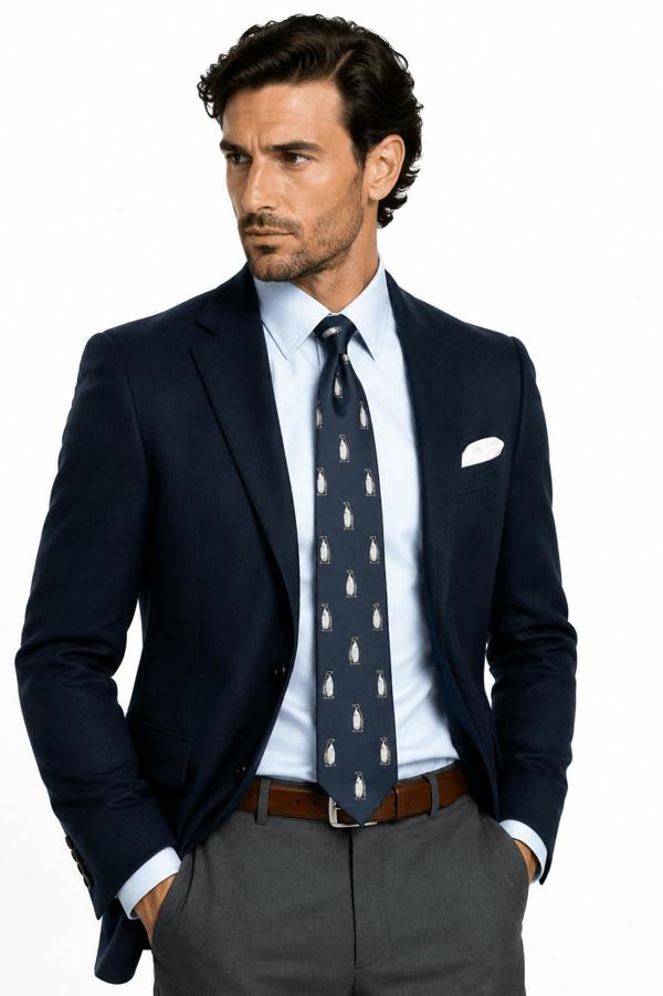 Penguin Silk Neck-Tie by Van Buck - Claudio Lugli Shirts