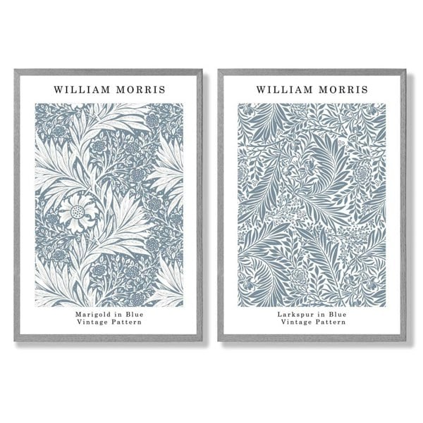Sage Green Geometric Pineapple Fruit Set of 2 Art Prints with Light Grey Frame
