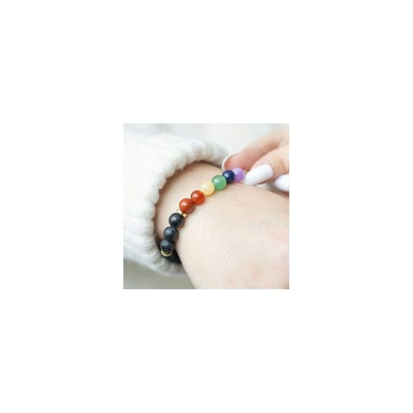 Serano Seven Chakra Mixed Gemstone Essential Oil Bracelet