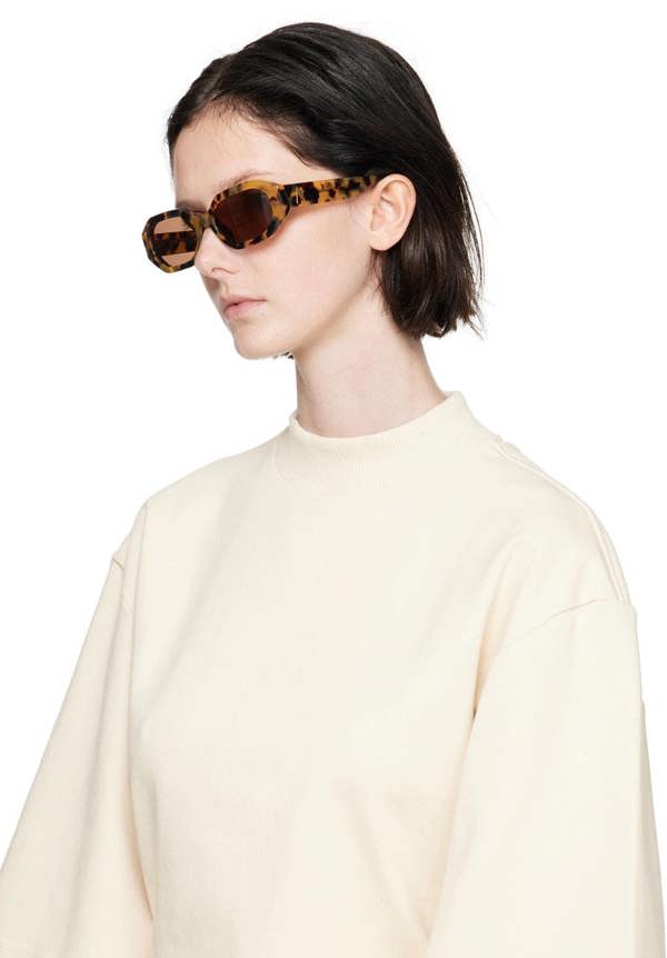 The Attico Tortoiseshell Linda Farrow Edition Irene Sunglasses