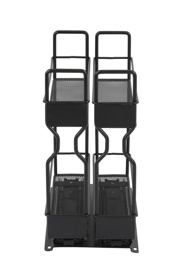 Living and Home 2-Tier&2-Row Metal Spice Rack Slide-Out Kitchen Storage Holder Shelf Cabinet Organizer
