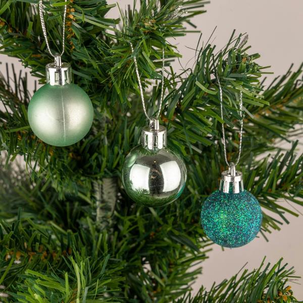 30mm Shatterproof Turquoise Christmas Baubles – Pack Sizes Available with Glitter, Matte and Shiny Finishes image 7