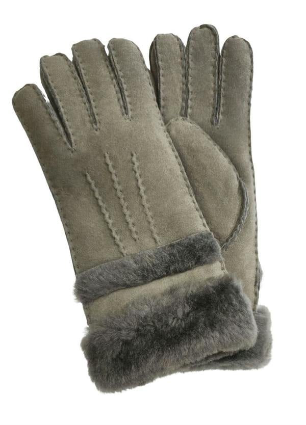 Infinity Leather Womens Genuine Sheepskin Suede Gloves with Roll Up/Down Cuff
