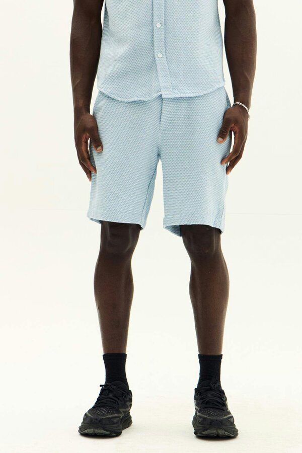 Men’s Slim Fit Textured Shirt & Shorts Co-Ord Set