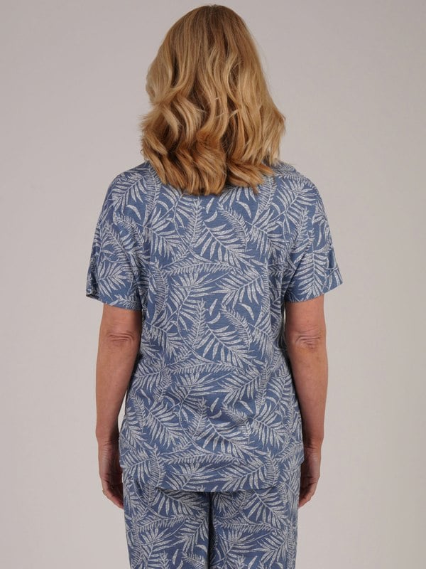 TIGI-Wear Chambray Ivory Fern Leaf Pyjama Top