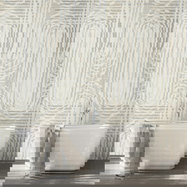 Origin Murals Curved Line Texture Wall Mural - Grey