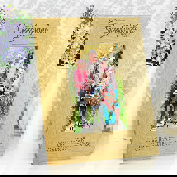 Personalised Memento Company Personalised The Best Grandparents 6x4 Oak Finish Photo Frame