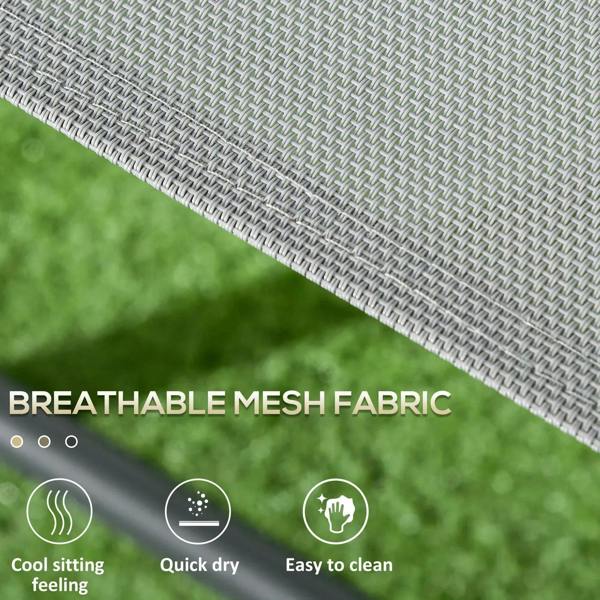 Light grey breathable mesh fabric for outdoor folding chair seat and back