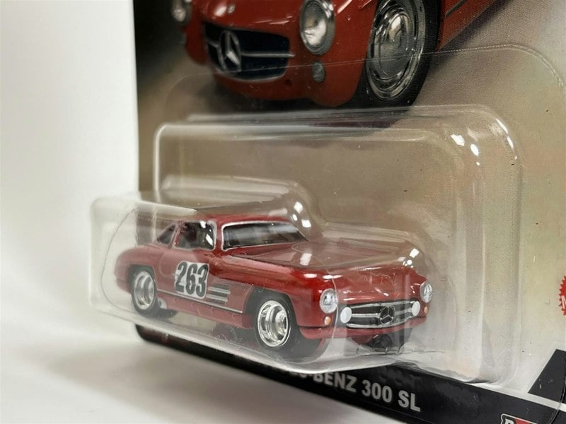 Hot Wheels Mercedes Benz 300 SL Jay Lenos Garage Red #263 Hot Wheels Real Riders 1:64 HCK07