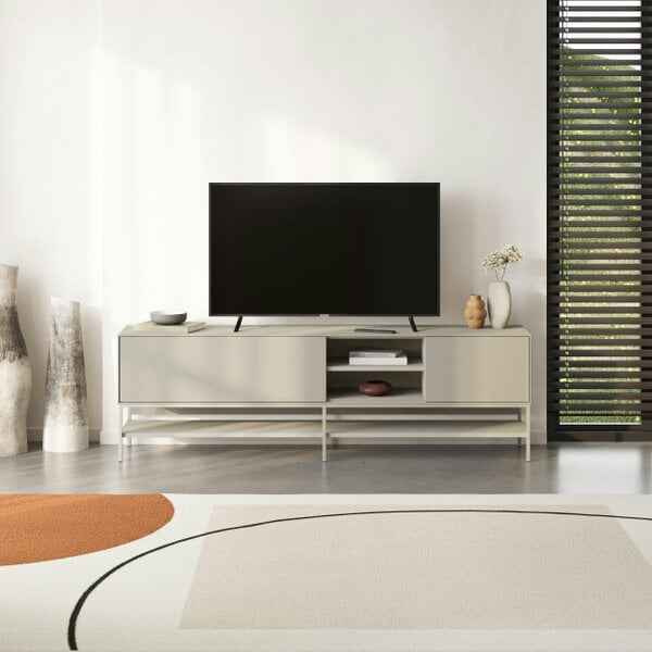 Decortie Amira 180cm Modern TV Stand, Entertainment Centre with Metal Legs & Push-to-Open Doors
