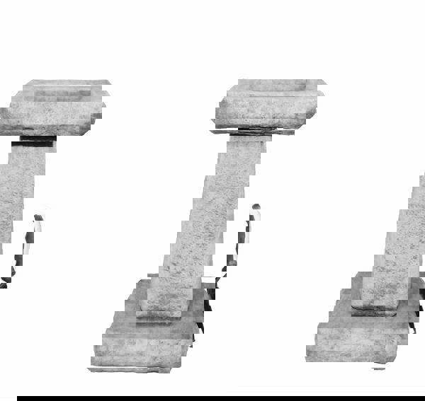 York Garden Birdbath Rustic Style With Square Top