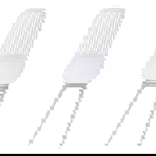 Classic White Plastic Chair, Set of Four, Durable and Lightweight Living and Home
