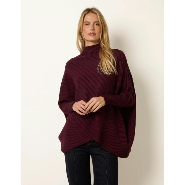Blue Vanilla Poncho-Style Jumper